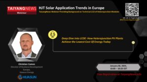 Huasun Energy Christian Comes at TaiyangNews Special Webinar