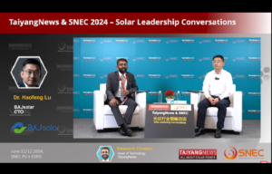 TaiyangNews’ Shravan Chunduri Interviews BAJsolar’s Dr. Haofeng Lu