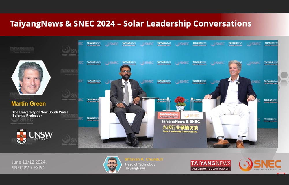 Martin Green at SNEC with TaiyangNews' Shravan Chunduri