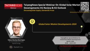 Rystad Energy’s VP Renewables & Power Fabian Skarboe Ronningen will take part in the TaiyangNews Special Webinar, titled Global Solar Market Developments: H1 Review & H2 Outlook. Scan the QR Code to register for free. (Photo Credit: TaiyangNews) China Solar PV News Snippets