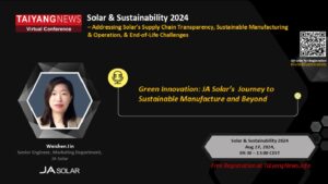 JA Solar To Take Part In TaiyangNews Conference