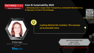 TaiyangNews Solar & Sustainability Conference - Pia Alina Lange - Trina Solar - China Solar PV News Snippets