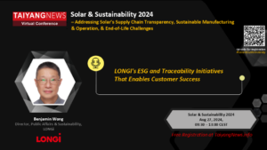 TaiyangNews Virtual Conference - August 27, 2024 - China Solar PV News Snippets - LONGi, Benjamin Wong