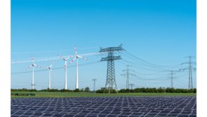 Solar and wind power plants