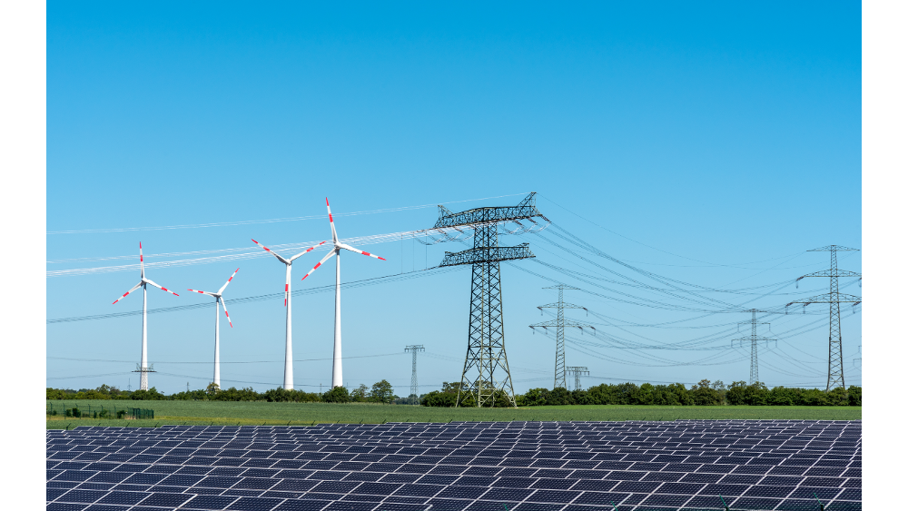 Solar and wind power plants