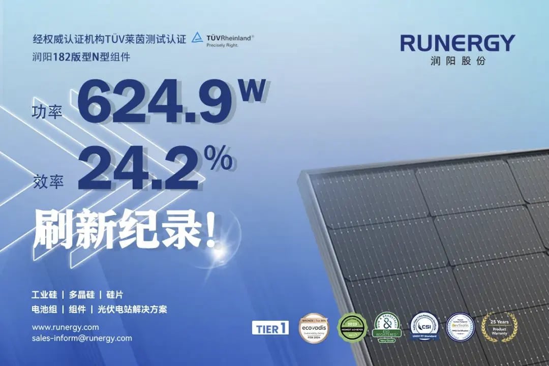 Runergy Sets New N-type Module Power Record - TaiyangNews China Solar PV News Snippets