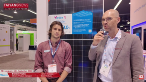 TaiyangNews' Michael Schmela interviews Trinasolar's Brenden Frazier at RE+ 2024